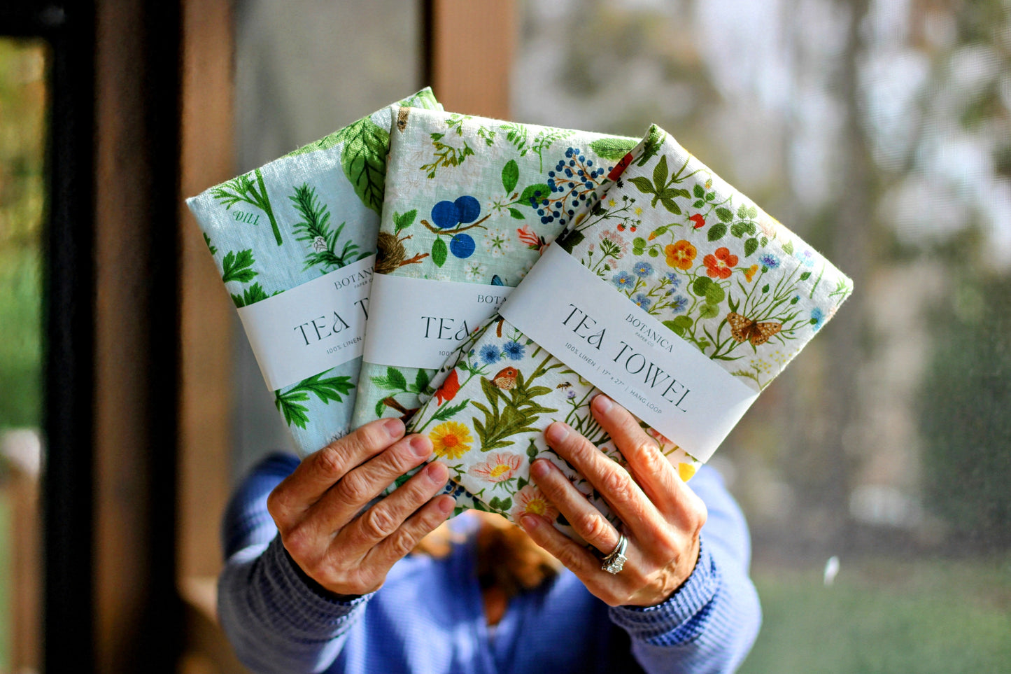 Herb Garden Linen Tea Towel